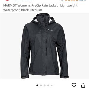 Marmot Black Ski Jacket Waterproof High Collar